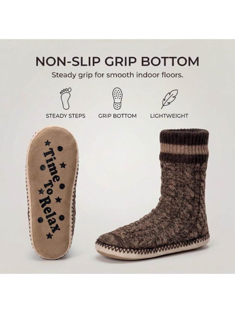 Cozy Men's Fleece-Lined Slippers | Soft Sole, Non-Slip, Warm Sock Shoes - Picture 5 of 9